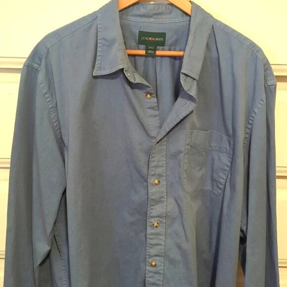 J  Crew Always Chambray Long Sleeve 100% Cotton Button Up Shirt Men's XXL - Picture 3 of 8